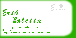 erik maletta business card